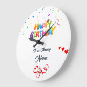 壁パーソナライズされた時計 – ユニーク誕生日 ラージ壁時計 (傾斜)