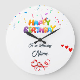 壁パーソナライズされた時計 – ユニーク誕生日 ラージ壁時計