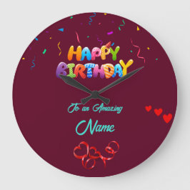 壁パーソナライズされた時計 – ユニーク誕生日 ラージ壁時計