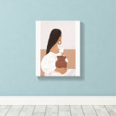 壁フェミニンアートは女性とその美しいを体現している。 キャンバスプリント (インサイチュ (ウッドフロア))