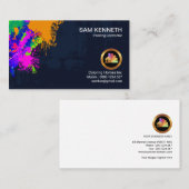 壁ペインターのペンキの（ばちゃばちゃ）跳ねるの皮のペンキ 名刺 (正面/裏面)