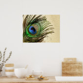 壁ポスターの孔雀の羽 ポスター (キッチン)