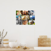 壁ポスター9写真テンプレート丸い枠コラージュ ポスター (キッチン)