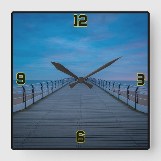 壁モダン時計スタイリッシュホームセンター スクエア壁時計 (正面)