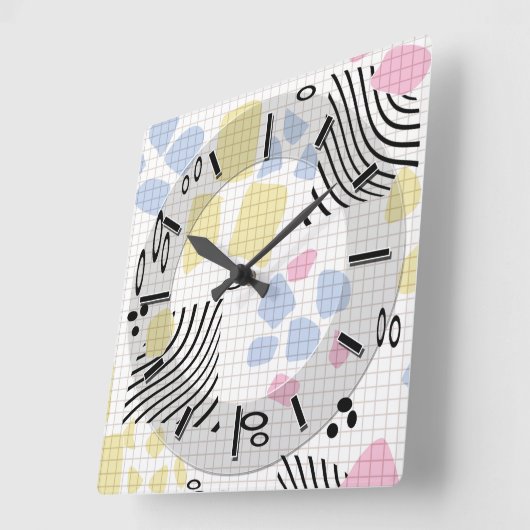 壁モダン時計デザイン。 スクエア壁時計 (傾斜)
