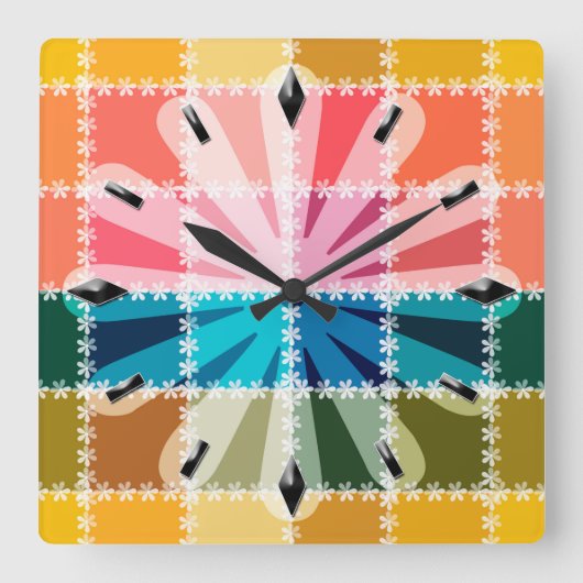 壁モダン時計デザイン。 スクエア壁時計 (正面)