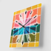 壁モダン時計デザイン。 スクエア壁時計 (傾斜)