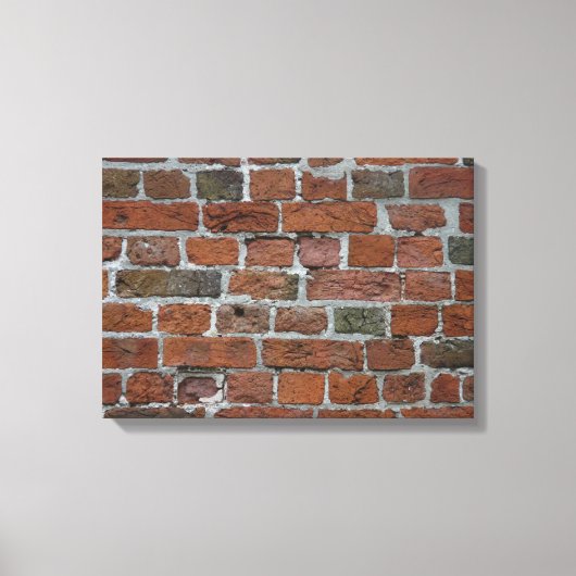 壁レンガ壁レンガ赤 キャンバスプリント (正面)