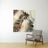 壁中国のに水の色を素晴らし付ける タペストリー (インサイチュ(横))