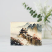 壁中国のに水の色を素晴らし付ける ポストカード (スタンド正面)