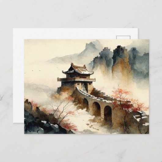 壁中国のに水の色を素晴らし付ける ポストカード (正面/裏面)