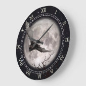 壁掛けこうもり、飛んでいる満月、ゴシック、ヴァンパイア ラージ壁時計 (傾斜)