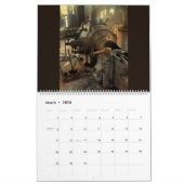 壁掛けカレンダーのヴィンテージの産業エンジン カレンダー (3月 2026)