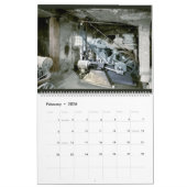 壁掛けカレンダーのヴィンテージの産業エンジン カレンダー (2月 2026)