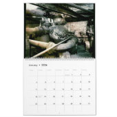 壁掛けカレンダーのヴィンテージの産業エンジン カレンダー (1月 2026)