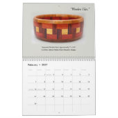 壁掛けカレンダー-装飾的なWoodturning カレンダー (2月 2027)