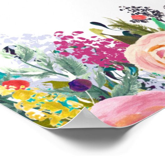 壁掛けプリント 花柄 サロン メニュー 価格表 ポスター (角)