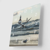 壁掛け時計の後ろの美しい スクエア壁時計 (傾斜)