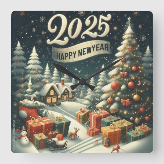 壁掛け時計をカスタマイズする スクエア壁時計 (正面)