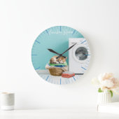 壁掛け時計及び猫付き洗濯室 ラージ壁時計 (ホーム)