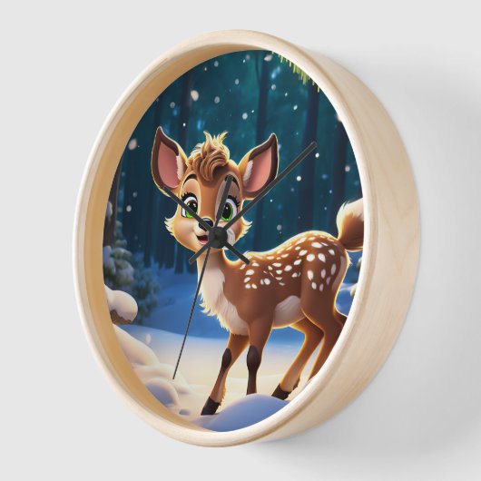 壁掛け時計、子鹿 壁時計 (傾斜)