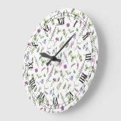 壁掛け時計 - 春夏の野生の花 ラージ壁時計 (傾斜)