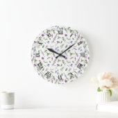 壁掛け時計 - 春夏の野生の花 ラージ壁時計 (ホーム)
