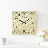 壁掛け時計、10.75インチ正方形アクリル大理石 スクエア壁時計 (ホーム)