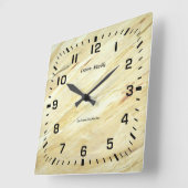 壁掛け時計、10.75インチ正方形アクリル大理石 スクエア壁時計 (傾斜)