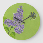 壁時計と薄紫と（昆虫）マルハナバチ ラージ壁時計 (正面)