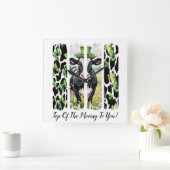 壁時計にモーニングの上 スクエア壁時計 (ホーム)