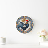 壁時計のオンドリのモザイク ラウンド壁時計 (ホーム)