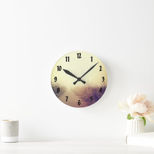 壁時計の日の出の通路の歩道の歩道の側の歩く ラウンド壁時計 (ホーム)