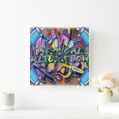 壁時計グラフィティ スクエア壁時計 (ホーム)