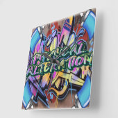 壁時計グラフィティ スクエア壁時計 (傾斜)