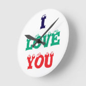 壁時計印刷された私はあなたを愛するデザイン印刷アイテム ラウンド壁時計 (傾斜)