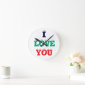 壁時計印刷された私はあなたを愛するデザイン印刷アイテム ラウンド壁時計 (ホーム)