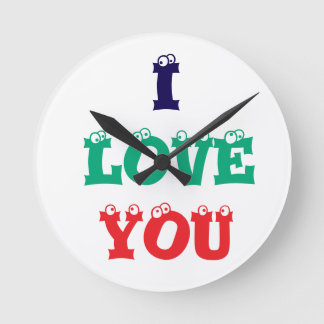 壁時計印刷された私はあなたを愛するデザイン印刷アイテム ラウンド壁時計