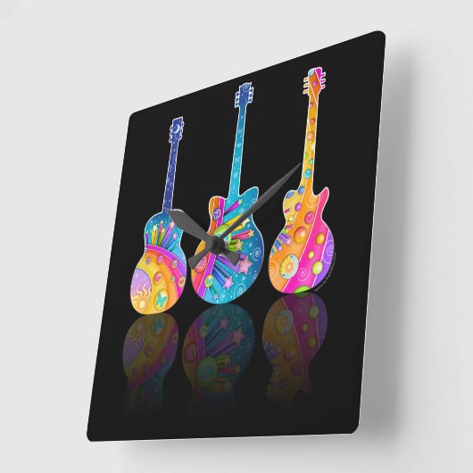 壁時計 – ギター反射 (傾斜)