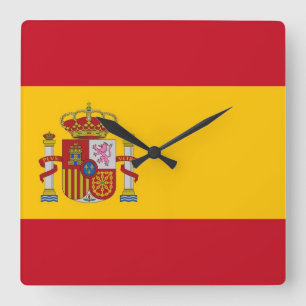 壁時計（スペイン国旗） スクエア壁時計