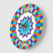 壁時計(フェスティバル付き)、円形カラフルデザイン ラージ壁時計 (傾斜)