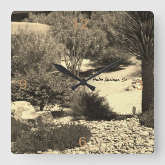 壁時計、手のひら春、カリフォルニア スクエア壁時計