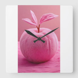壁時計（桃あり） スクエア壁時計