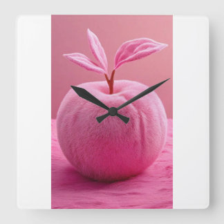 壁時計(桃あり) スクエア壁時計