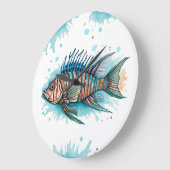 壁時計 – 水彩シリーズ：ライオンフィッシュ (傾斜)