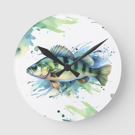 壁時計 – 水彩シリーズ：止まり (正面)