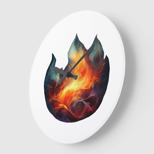 壁時計 – 炎のアートワーク (傾斜)