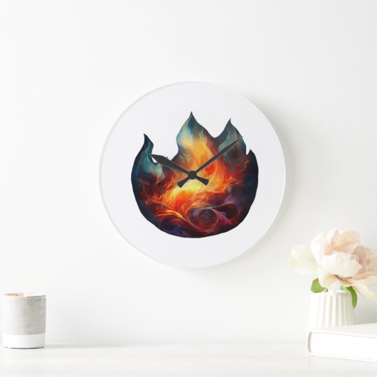 壁時計 – 炎のアートワーク (ホーム)
