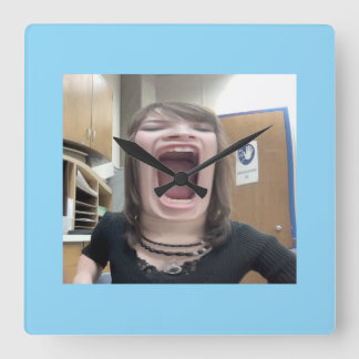 壁時計、10"円形天然木枠 スクエア壁時計