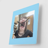 壁時計、10"円形天然木枠 スクエア壁時計 (傾斜)